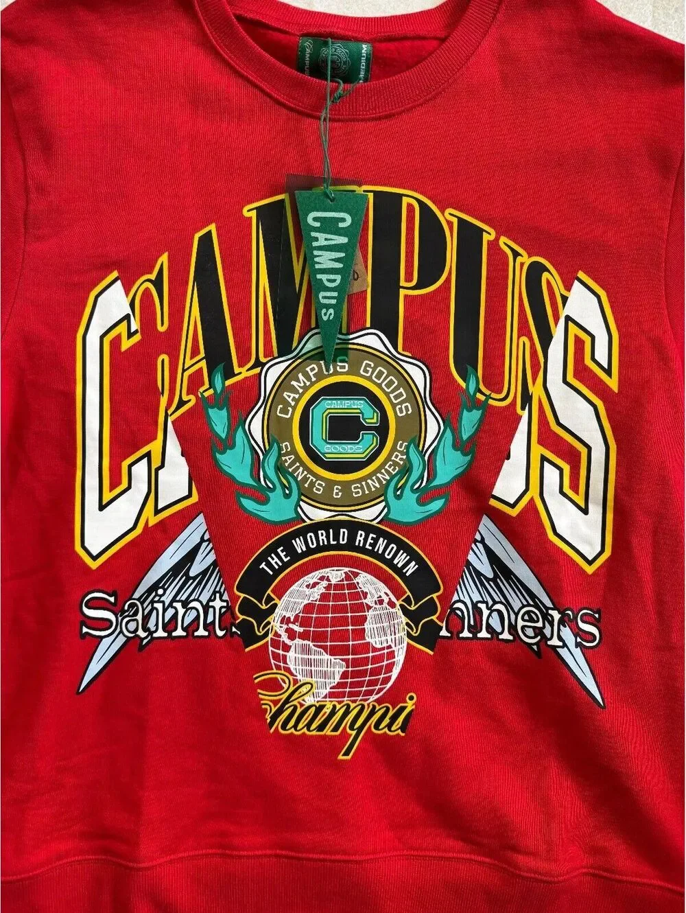 Campus Colors Red Graphic Sweatshirt Medium - Picture 2 of 4